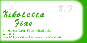 nikoletta fias business card
